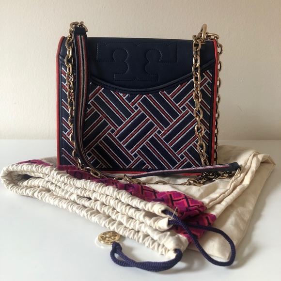 Tory Burch Embroidered Double Flap Crossbody bag - Picture 1 of 5